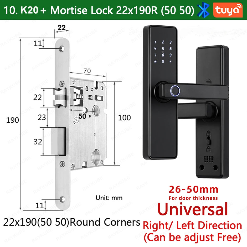 RAYKUBE K20 Biometric Fingerprint Door Lock Electronic Door Lock
