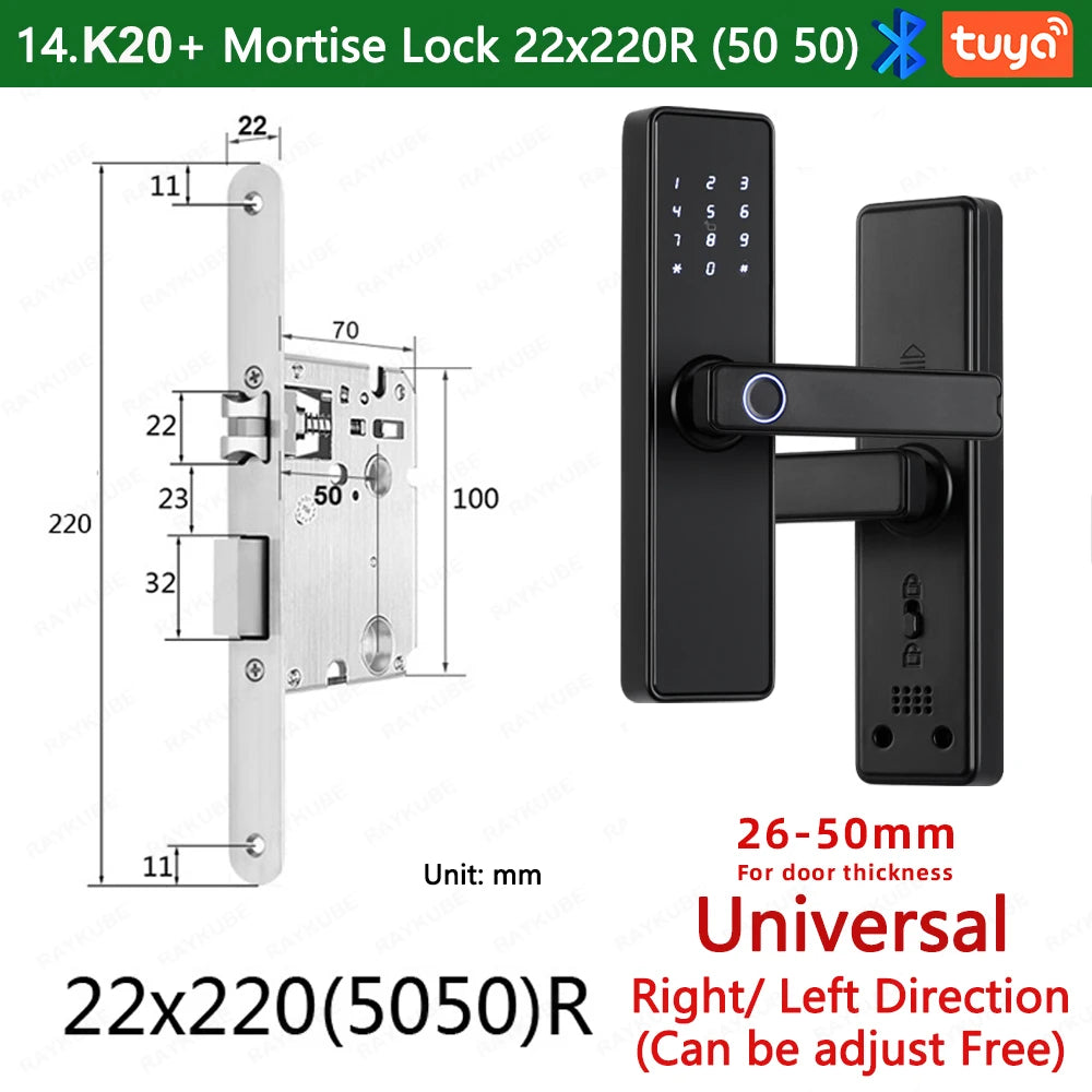 RAYKUBE K20 Biometric Fingerprint Door Lock Electronic Door Lock