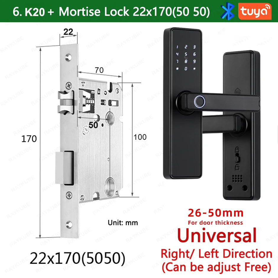 RAYKUBE K20 Biometric Fingerprint Door Lock Electronic Door Lock