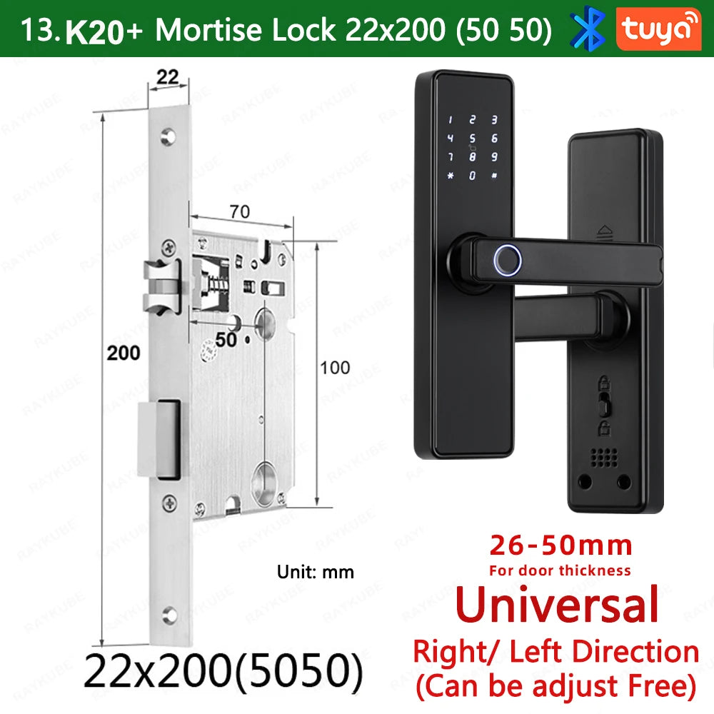 RAYKUBE K20 Biometric Fingerprint Door Lock Electronic Door Lock
