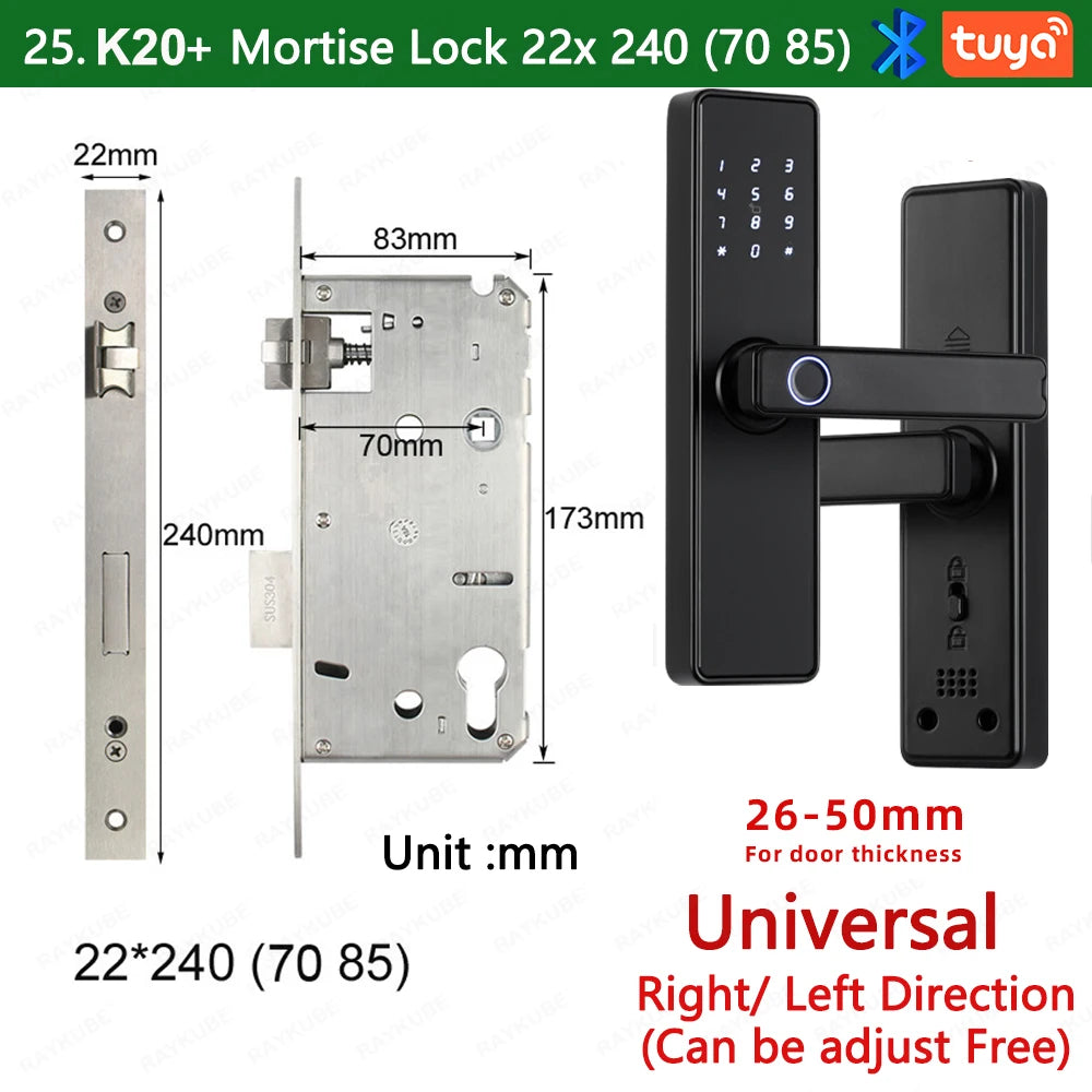 RAYKUBE K20 Biometric Fingerprint Door Lock Electronic Door Lock