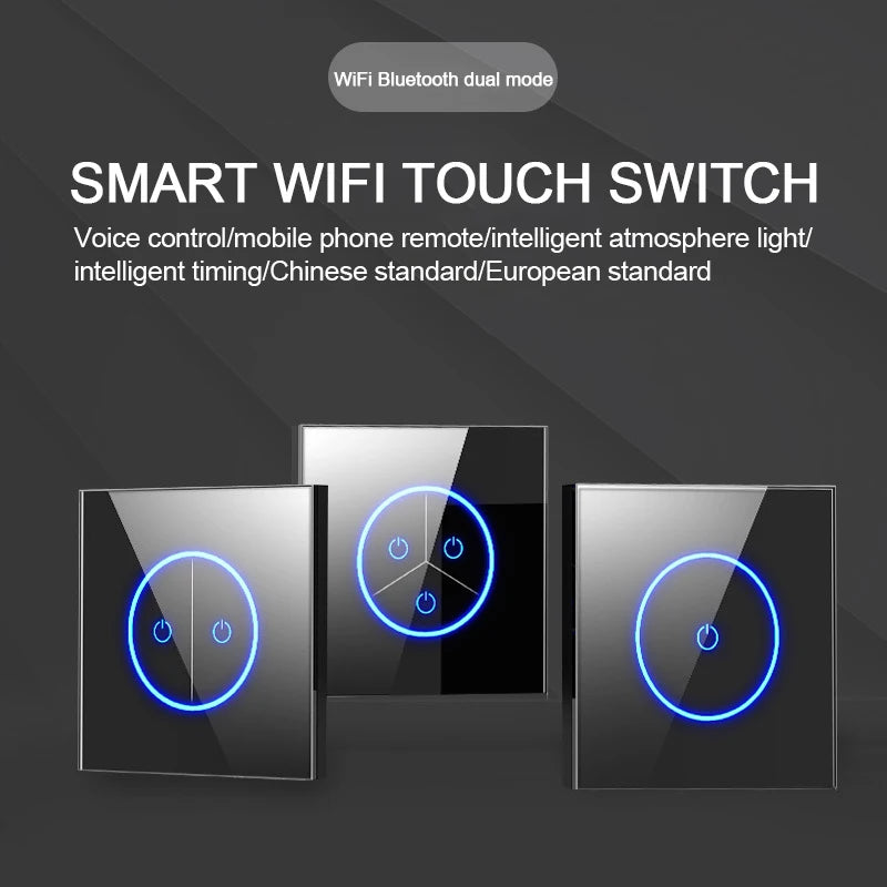 Smart WIFI Bluetooth Switch 10A 1/2/3Gang Light Switch