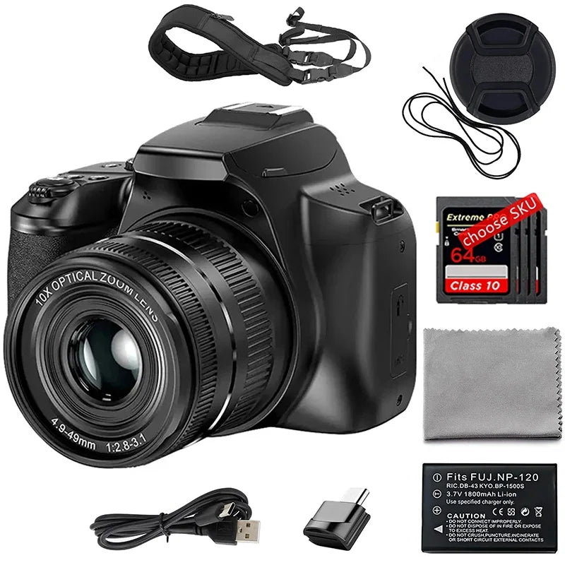 4K Professional Video SLR Camera 64MP