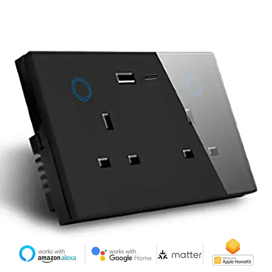 Melery Matter Smart Things Tuya USB Type C PD 20W Wall Socket