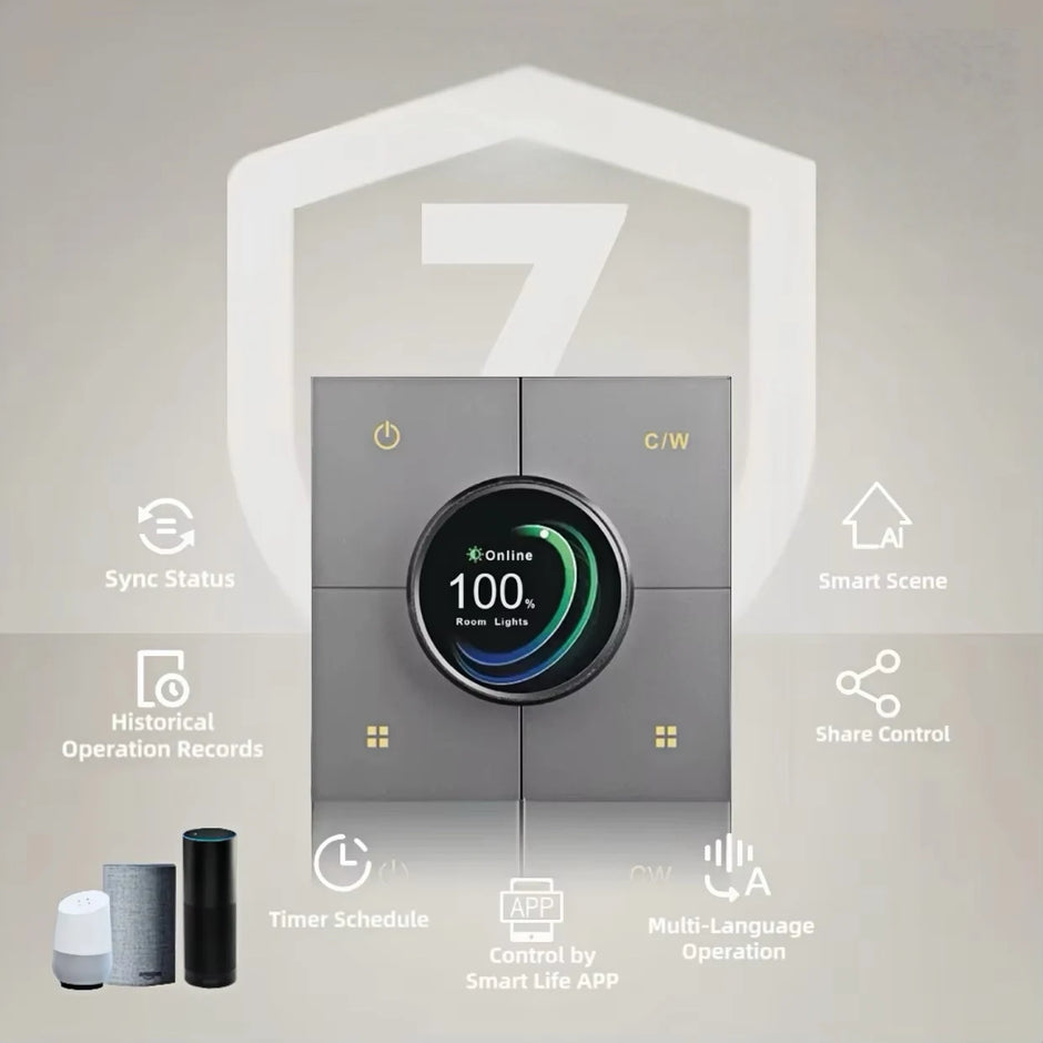 Tuya Smart Knob Dimming Switch, Zigbee Dual Relay Version | Timer Switch | Knob Light Dimming | Mobile Phone Control