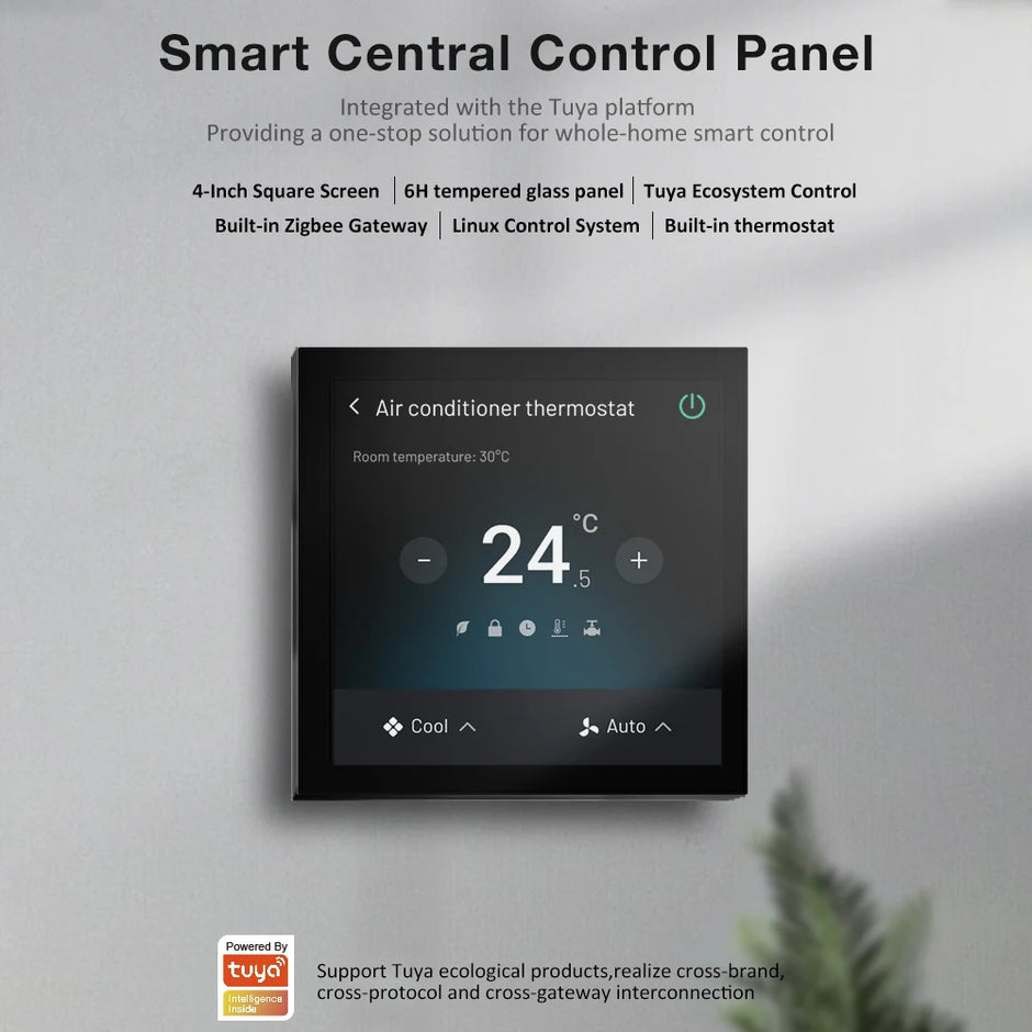 Smart Zigbee Thermostat - LED Touch Screen Climate Control for Heating, Cooling & Water Systems