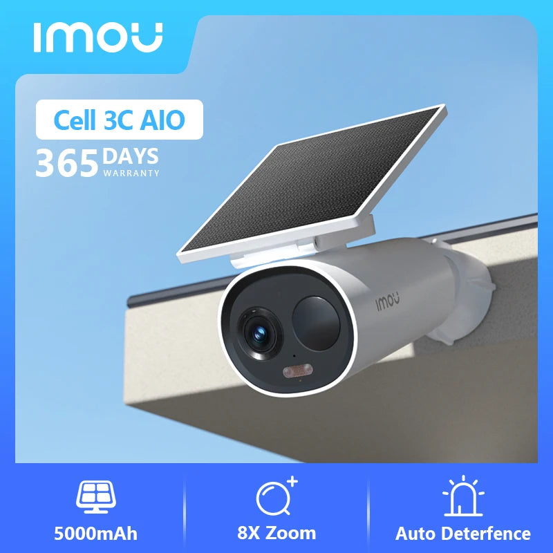 IMOU Cell PT 2C Solar Security Camera - 5MP WiFi Camera with 5000mAh Battery, Human Detection & Weatherproof Design
