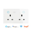 WIFI Smart Tuya Dual Wall Socket UK Electric Plug Outlet Power Monitor USB PD 20W