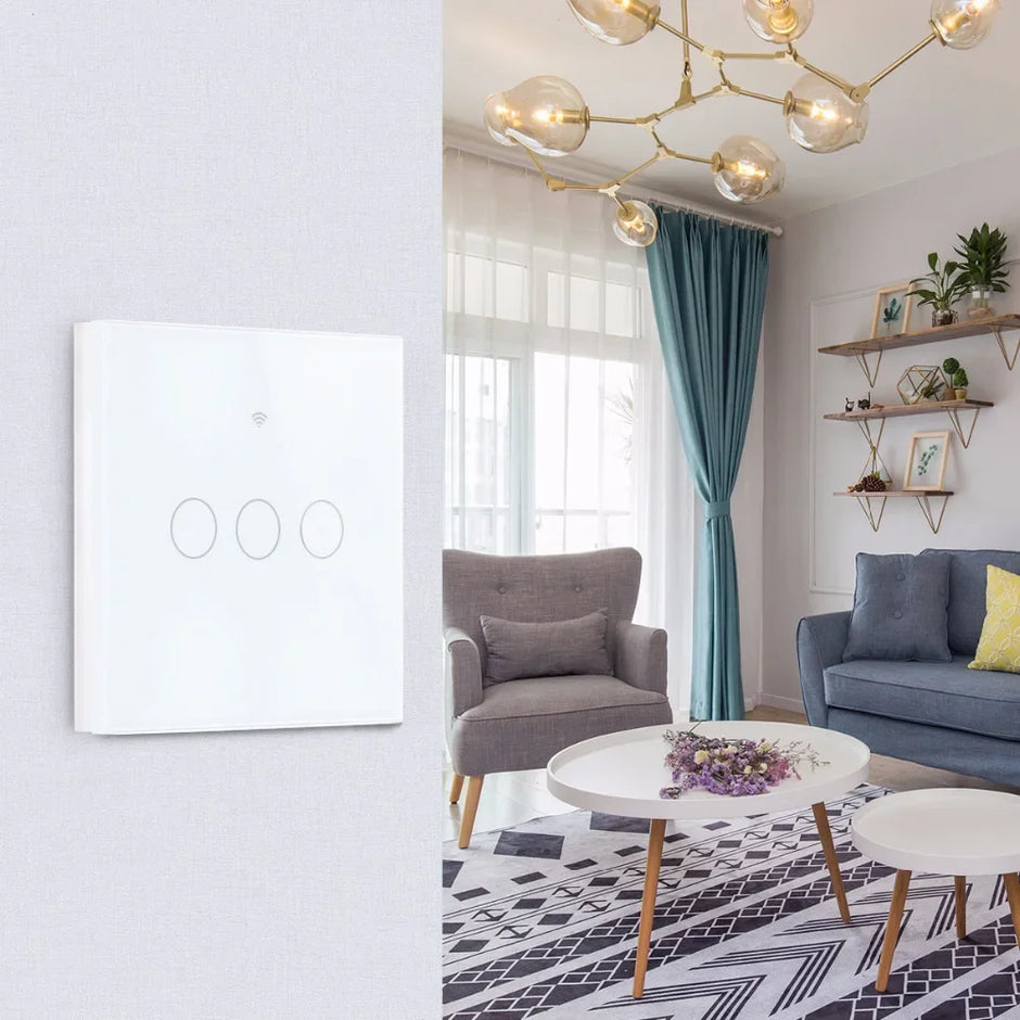 Melery Wifi Smart Light Switch 2/3 Way Tuya Smartlife Glass Touch Sensor