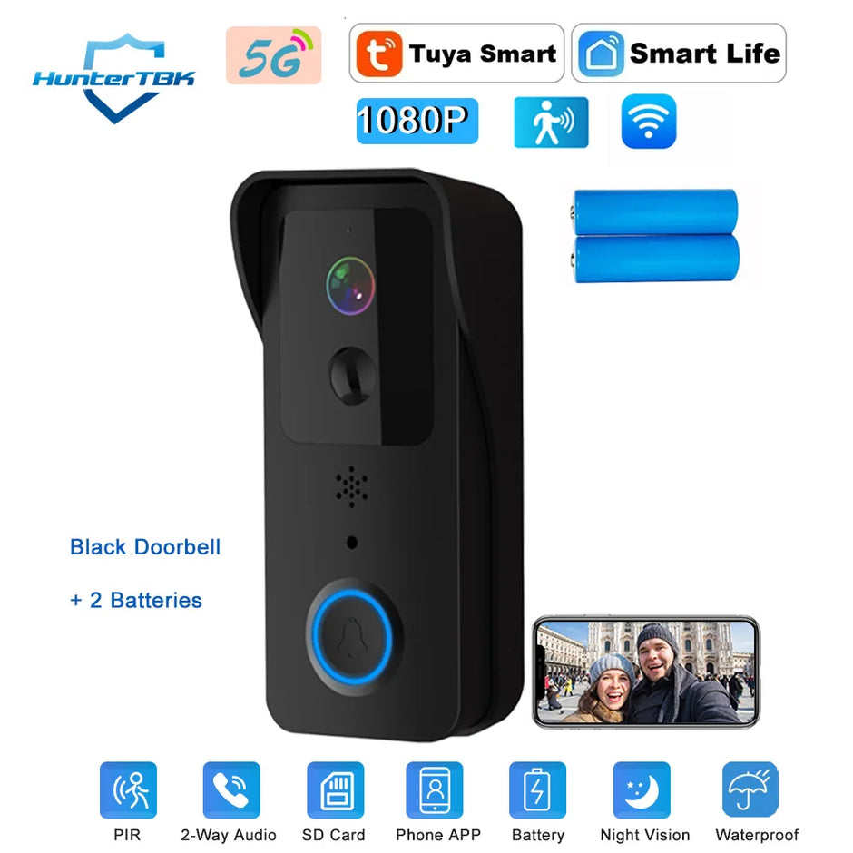 Video Doorbell 1080P Tuya Smart Outdoor Wireless Intercom