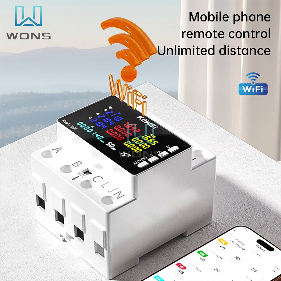 KWS-306 Tuya WIFI Power Meter Voltage Current  Energy Meter