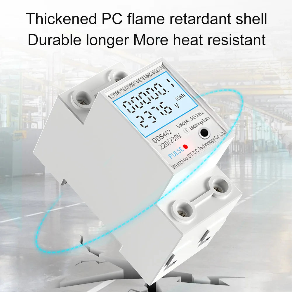 GTRIC Electric Energy Meter 2P Single Phase  LCD Digital Display