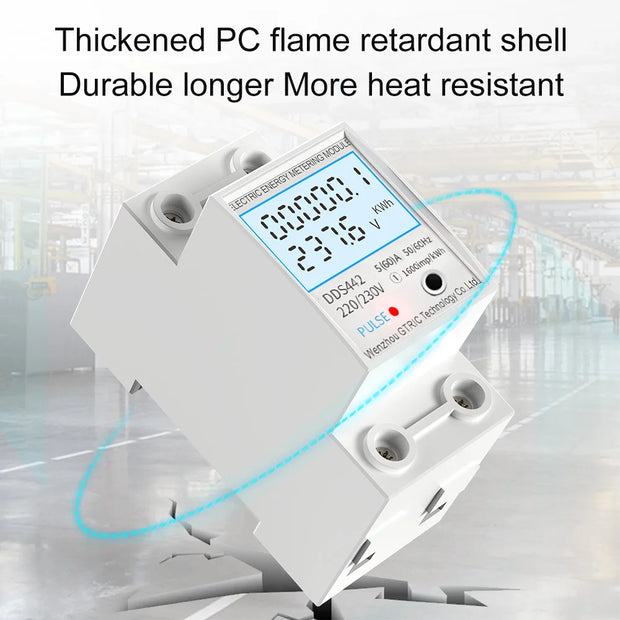 GTRIC Electric Energy Meter 2P Single Phase  LCD Digital Display
