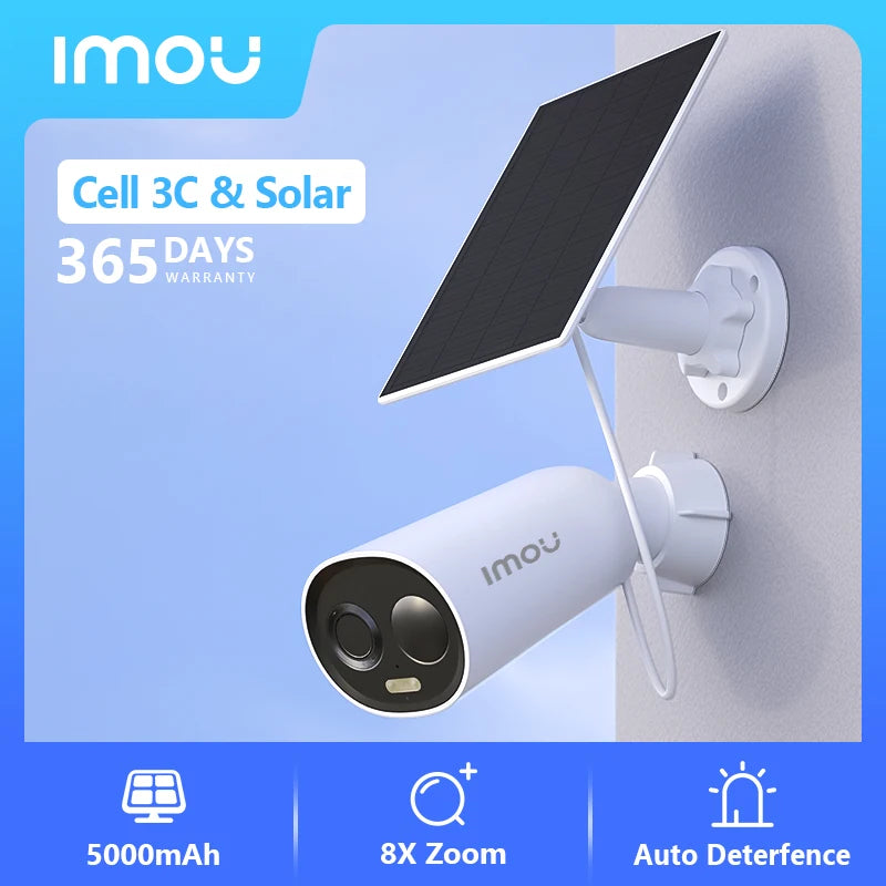 IMOU Cell PT 2C Solar Security Camera - 5MP WiFi Camera with 5000mAh Battery, Human Detection & Weatherproof Design