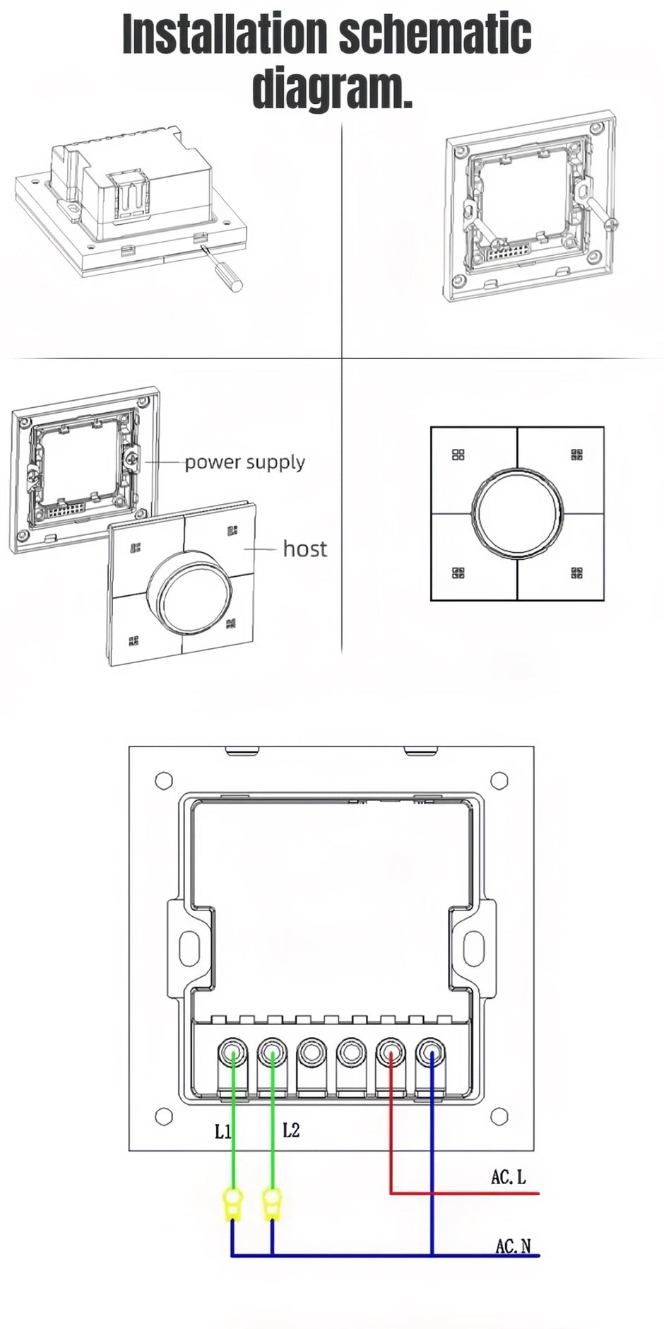 Tuya Smart Knob Dimming Switch, Zigbee Dual Relay Version