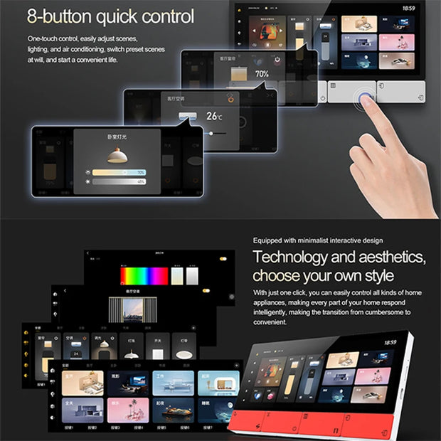 Tuya Smart Control Panel Zigbee Gateway 8 button Multi-function