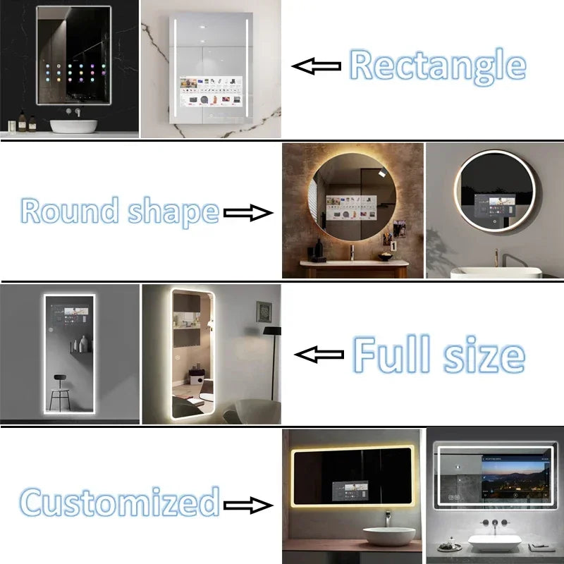 smart mirrors, with touch TV, Android windows