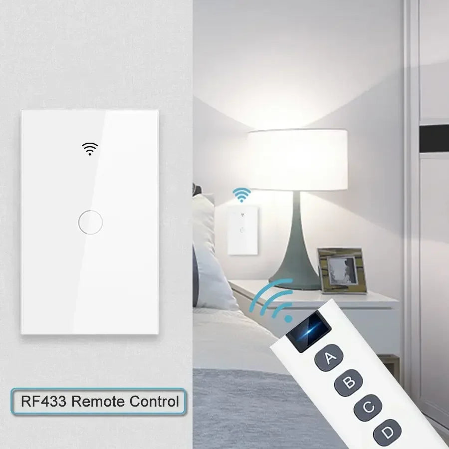 Tuya Smart Switches US Neutral Wire/No Neutral Wire Required 1/2/3/4 Gang