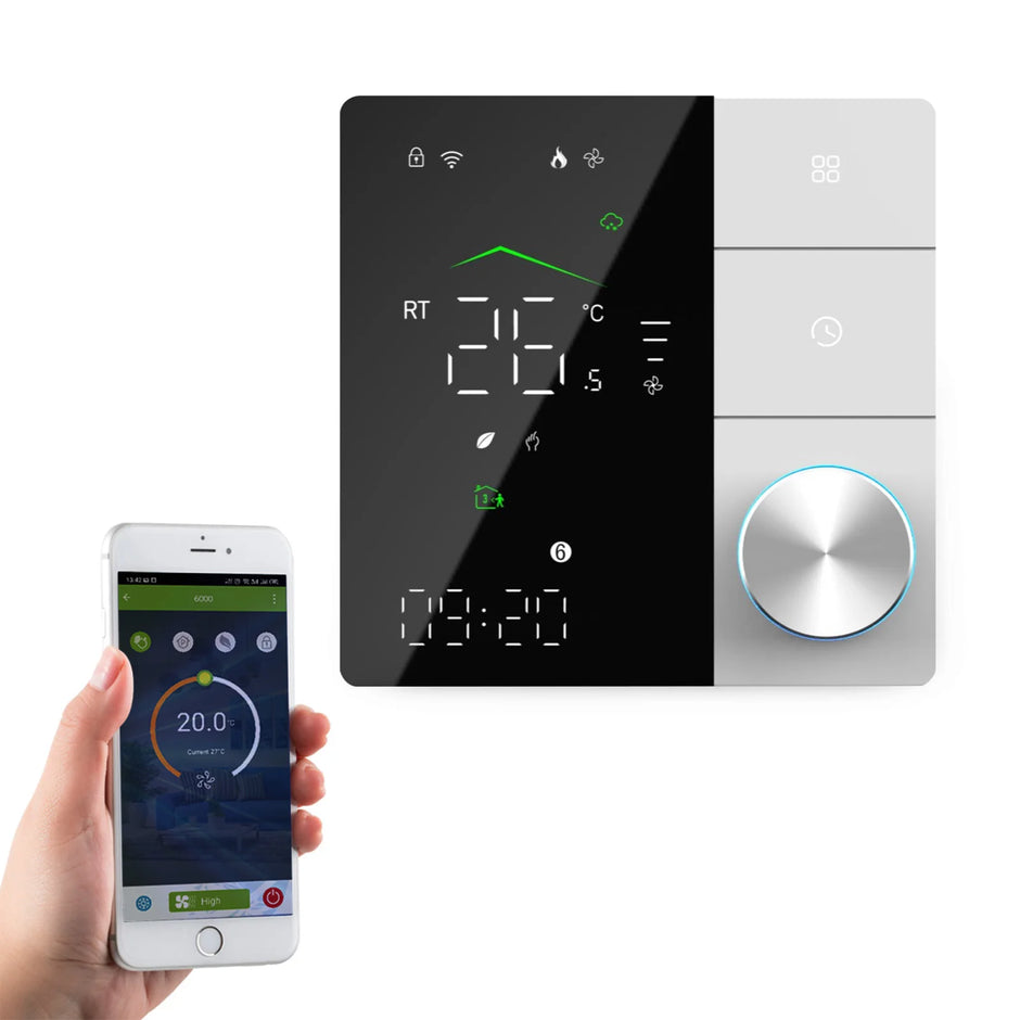 Qiumi Smart Wifi Knob Thermostat  Smart Life APP Control Works with Alexa Google Home