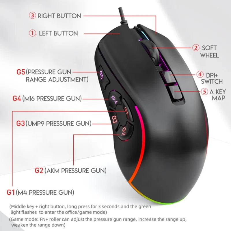 Wired Gaming Office Mouse