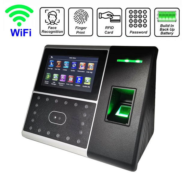 ZKTime 5.0 Battery WiFi Biometric Face Attendance System Fingerprint Employee Attendace Management Electronic Time Clock Device