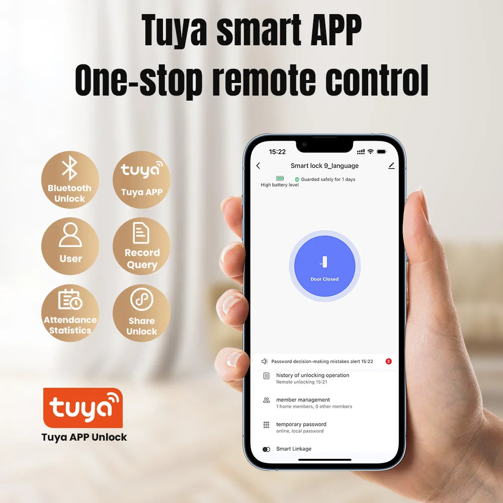 Tuya Wifi Smart Fingerprint Door Lock