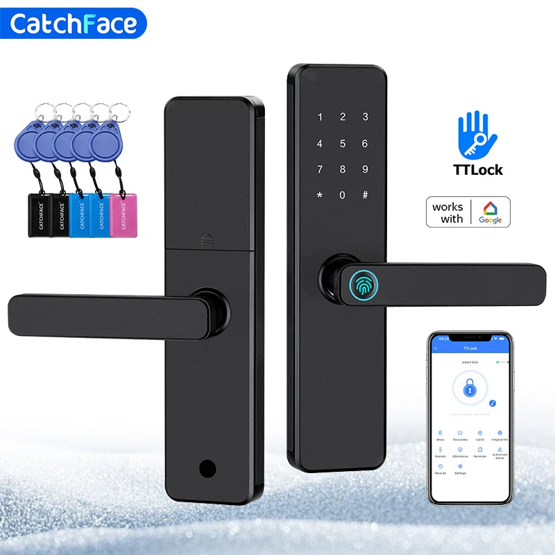 Bluetooth TTLock App Fingerprint Door Lock Code Card Key