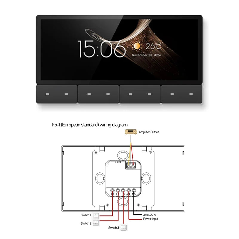 6 Inch Touch screen TUYA Home Smart Control Panel