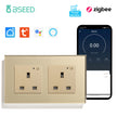 BSEED  Single UK Smart Socket Double Intelligent Wall Sockets Triple Electric Outlets