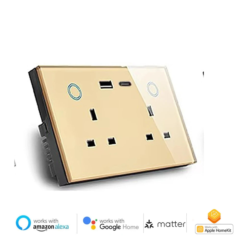 Melery Matter Smart Things Tuya USB Type C PD 20W Wall Socket