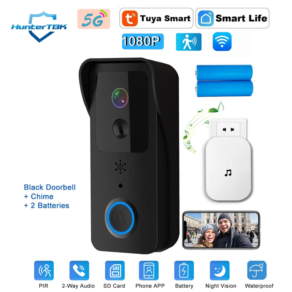 Video Doorbell 1080P Tuya Smart Outdoor Wireless Intercom