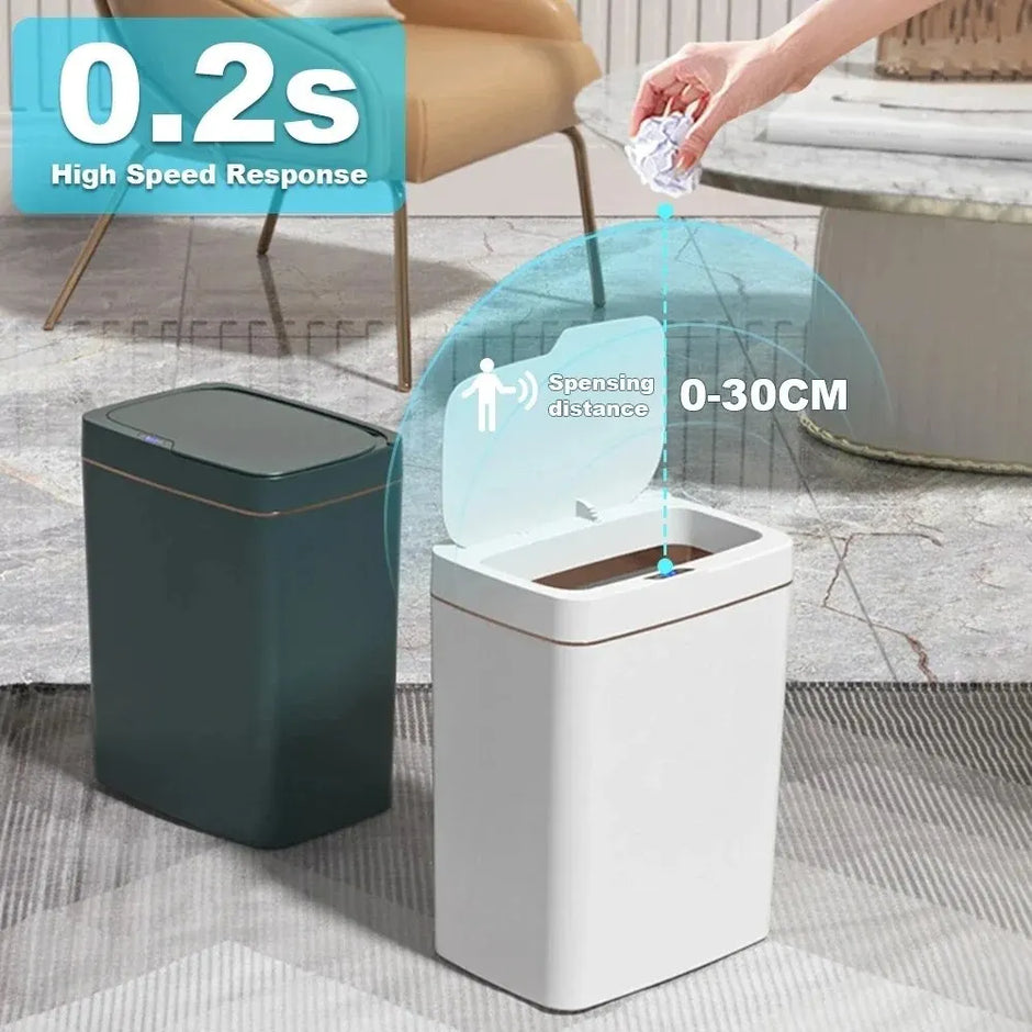 Smart Bathroom Trash Can Automatic Bagging