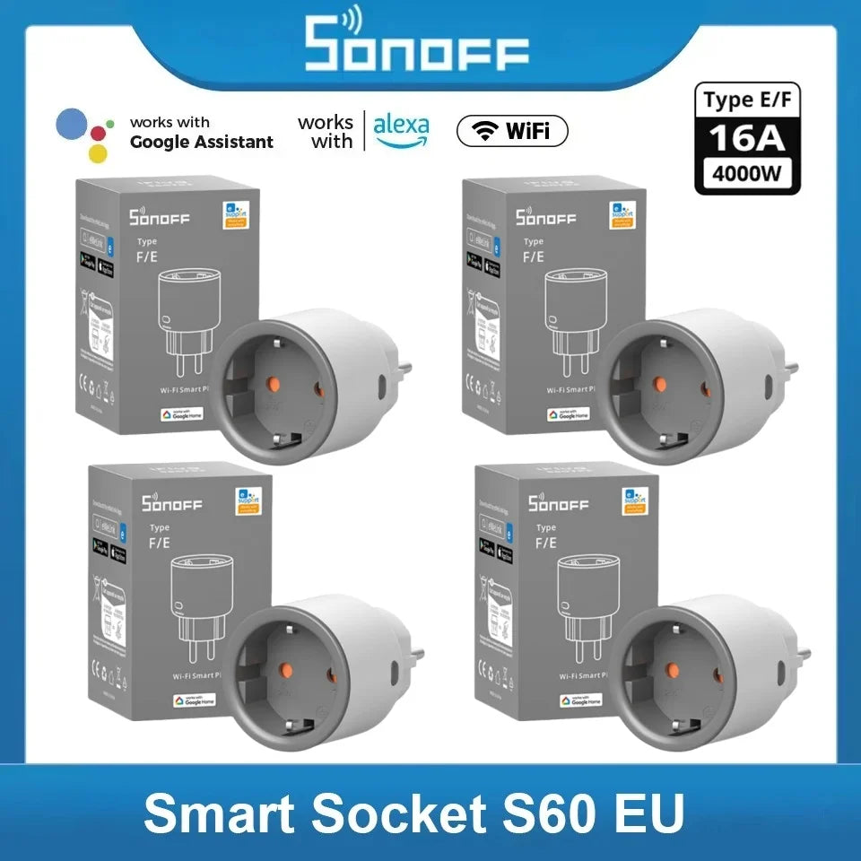 SONOFF S60 EU SONOFF Wifi Socket Smart WiFi Plug