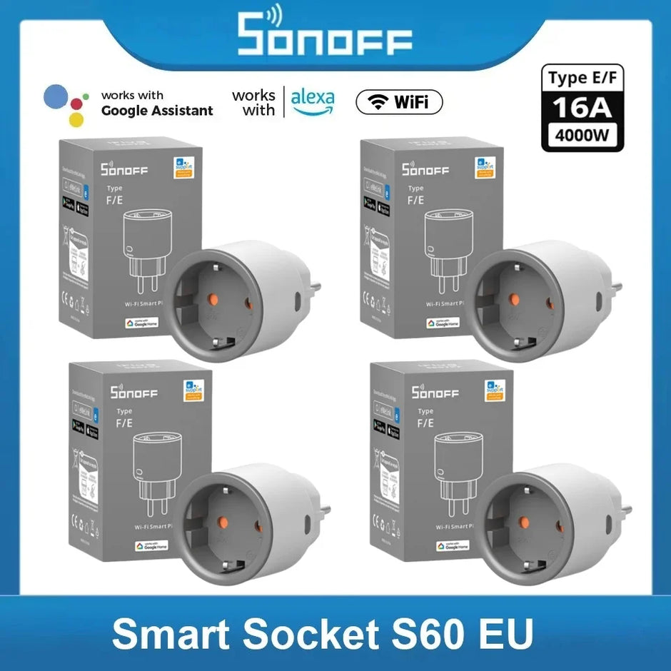 SONOFF S60 EU SONOFF Wifi Socket Smart WiFi Plug