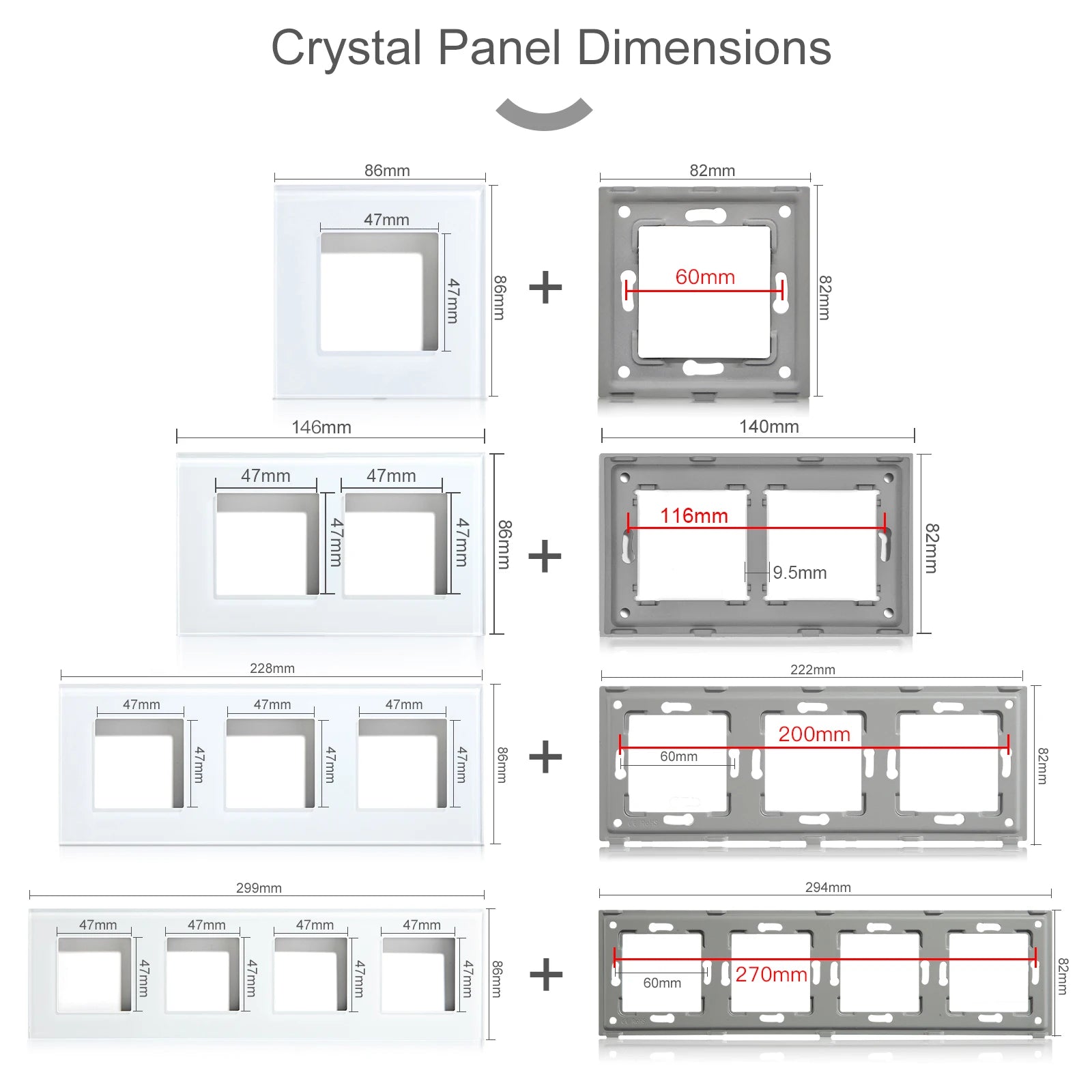 BSEED  Single UK Smart Socket Double Intelligent Wall Sockets Triple Electric Outlets