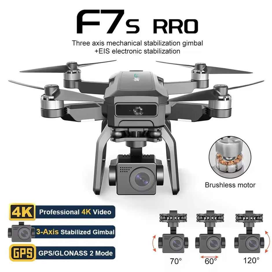 F7 Pro Drone 4K HD with 3-Axis Gimbal & GPS Brushless Motor