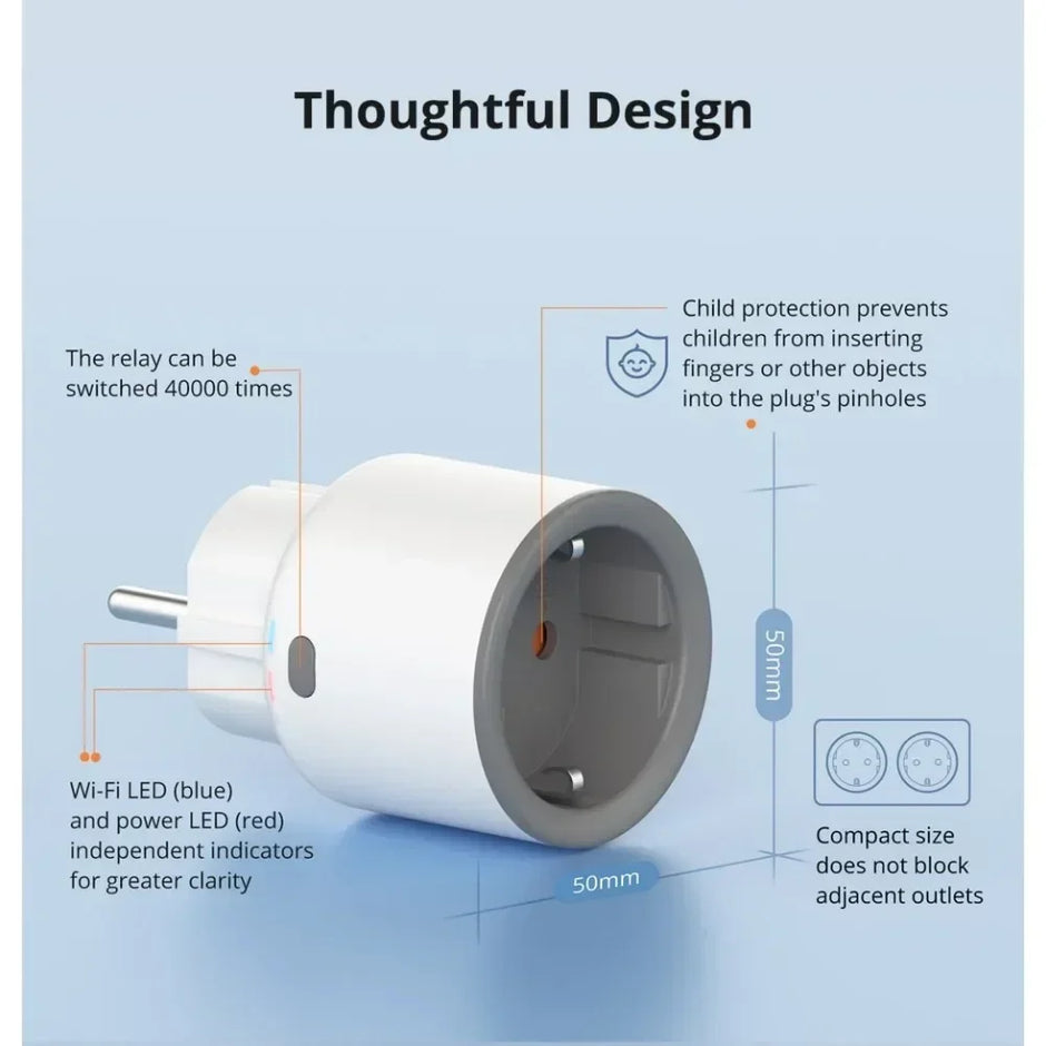 SONOFF S60 EU SONOFF Wifi Socket Smart WiFi Plug