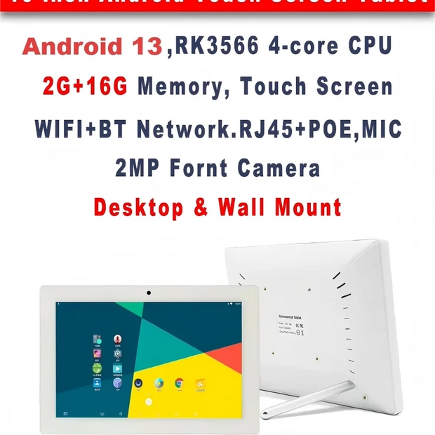 Wall-mounted 10.1-inch commercial tablet capacitive touch screen smart home monitoring camera