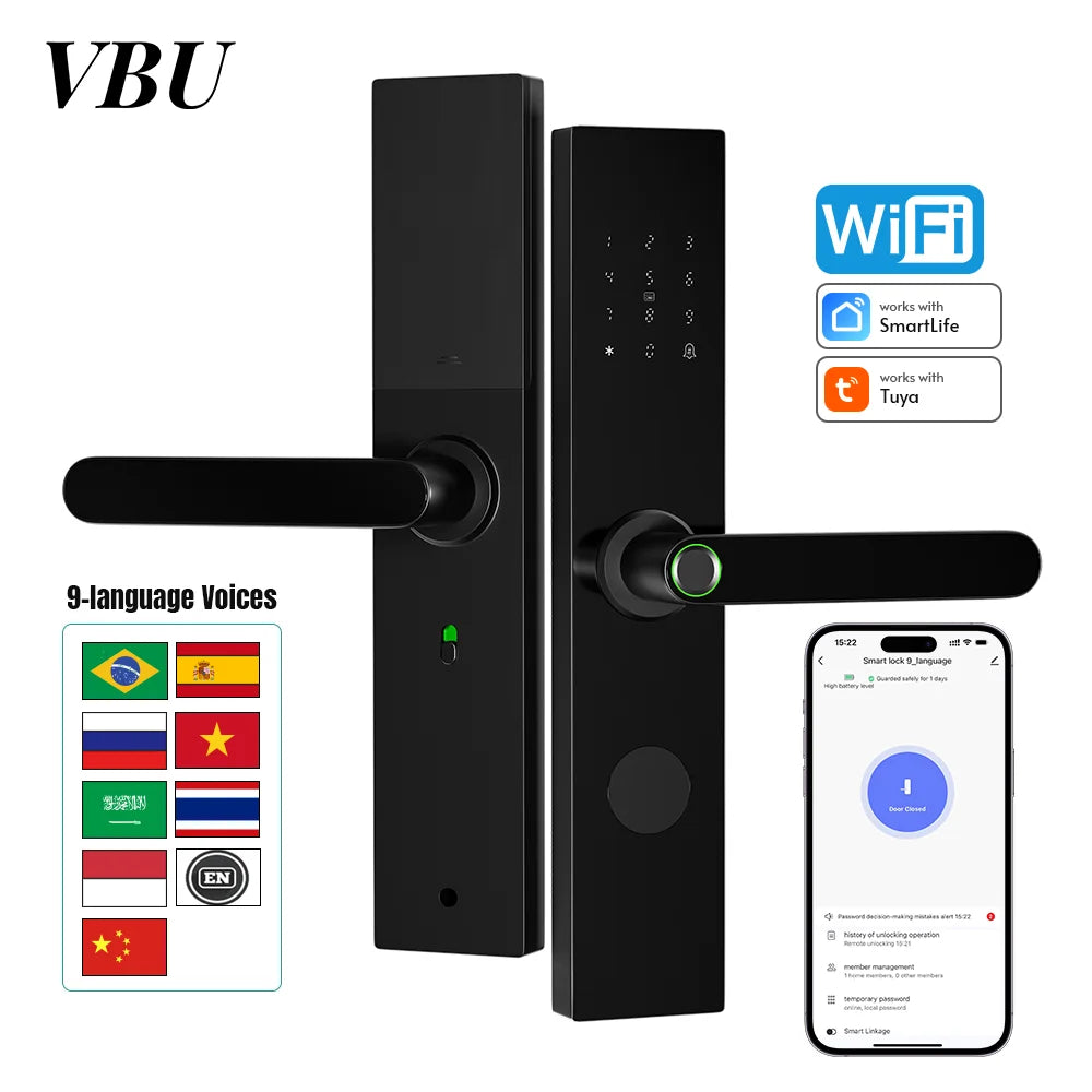 Tuya Wifi Smart Fingerprint Door Lock