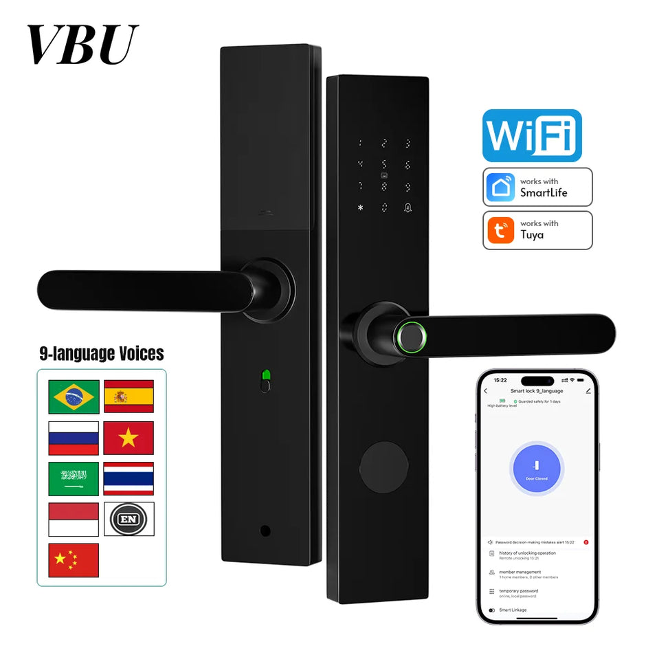 Tuya Wifi Smart Fingerprint Door Lock