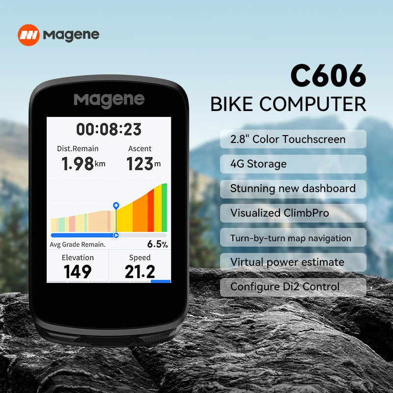 Magene GPS Bike Computer C606 Navigation Speedometer