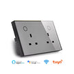 WIFI Smart Tuya Dual Wall Socket UK Electric Plug Outlet Power Monitor USB PD 20W