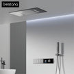 Luxury Brass Gun Grey Thermostatic LED Digital Display 3 Spray Modes Shower System