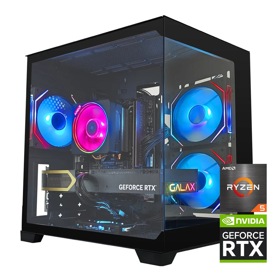 RSION Gaming PC AMD R5 5600 CPU RTX5060 32G RAM 1TB SSD Desktop Game Computer