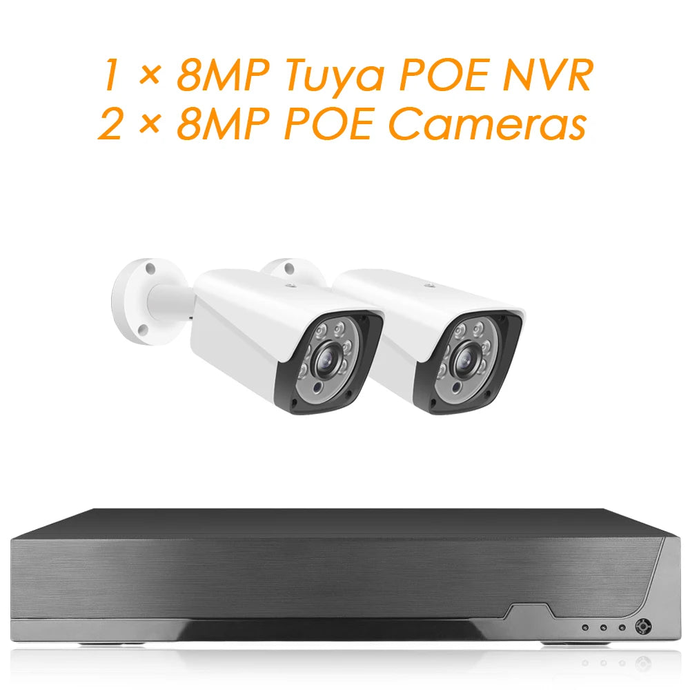 8CH 8MP POE Video Surveillance System H265 4K HD Security CCTV