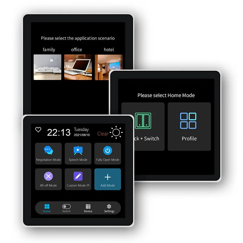 FUERS 4 Inch Touch Screen Multi-functional Smart Wall Switch