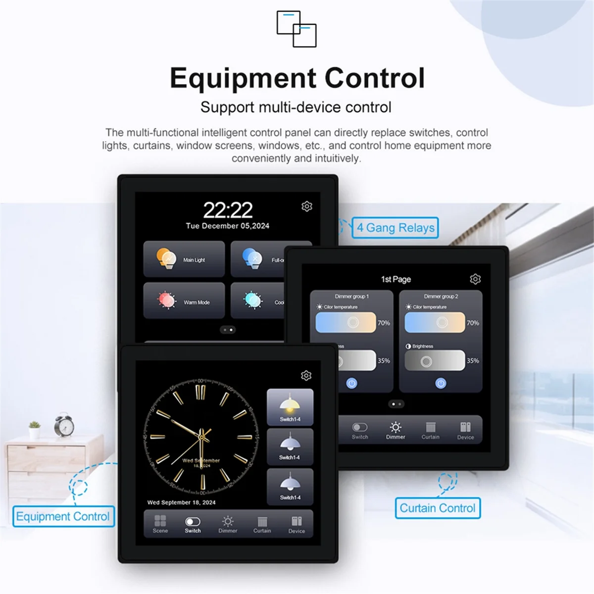 New Tuya T3E Pro Smart Control Panel Switch Touch Screen Panel