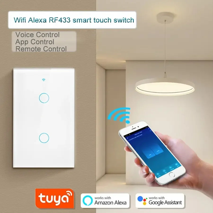 Tuya Smart Switches US Neutral Wire/No Neutral Wire Required 1/2/3/4 Gang