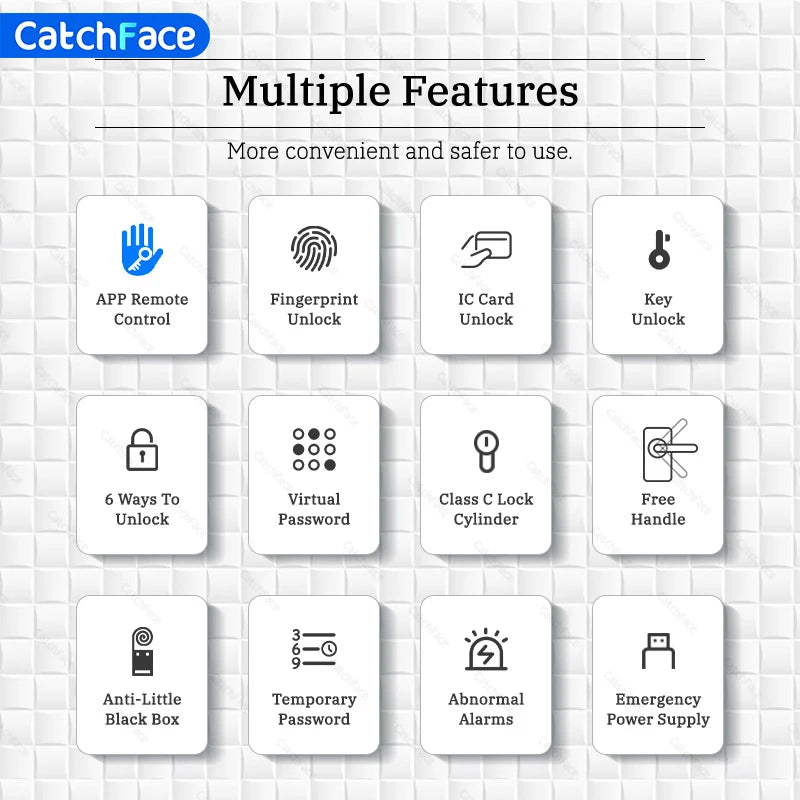 Bluetooth TTLock App Fingerprint Door Lock Code Card Key