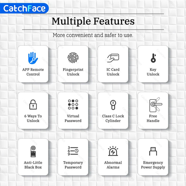 Bluetooth TTLock App Fingerprint Door Lock Code Card Key
